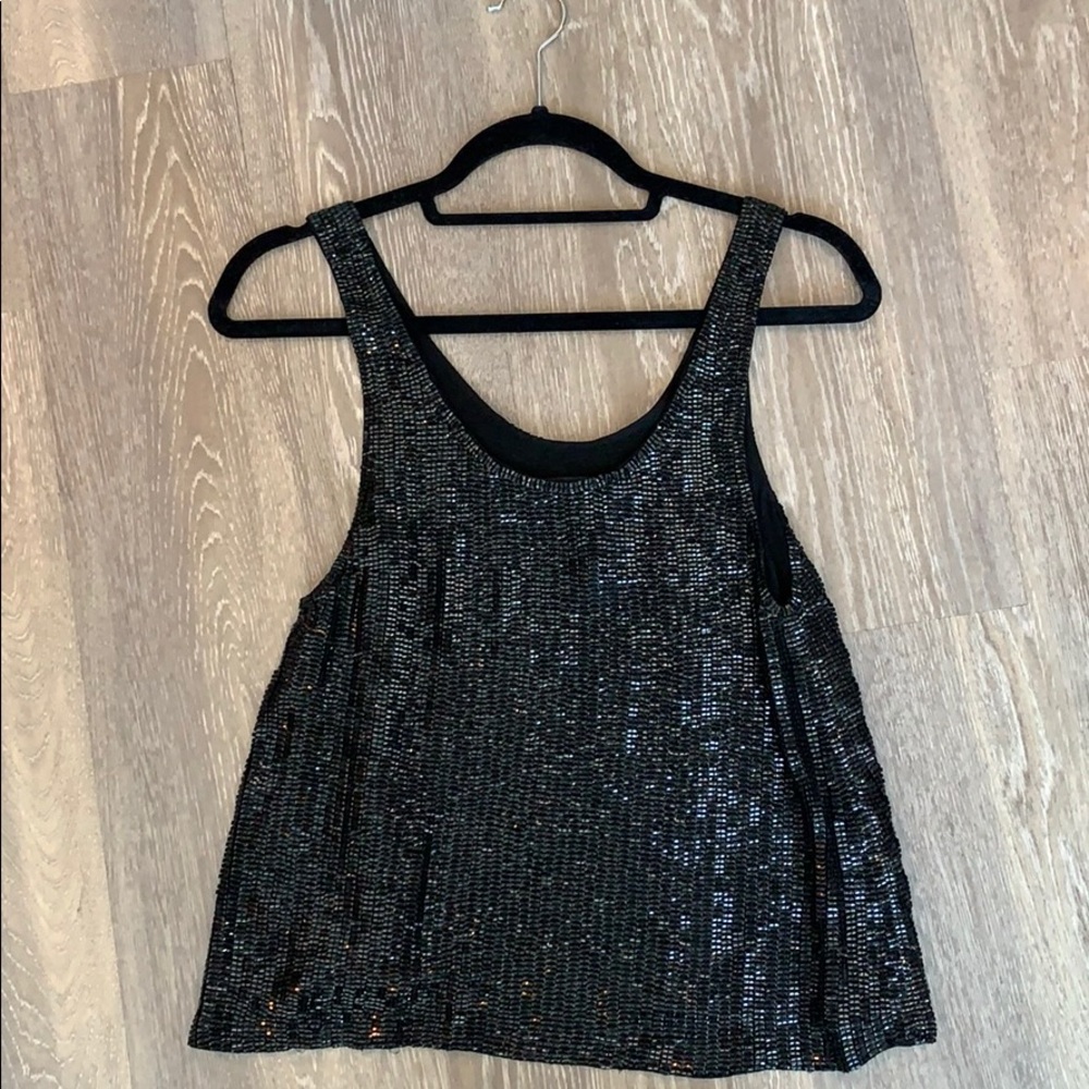 Sequined tank top blouse
